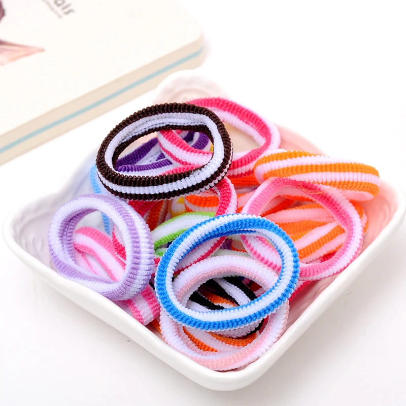 Women Seamless High Elastic Hair Ropes Random Color Small Striped Towel Ring Matching Head Bundle Hair Accessories New Wholesale Women Seamless High Elastic Hair Ropes Random Color Small Striped Towel Ring Matching Head Bundle Hair Accessories New Wholesale