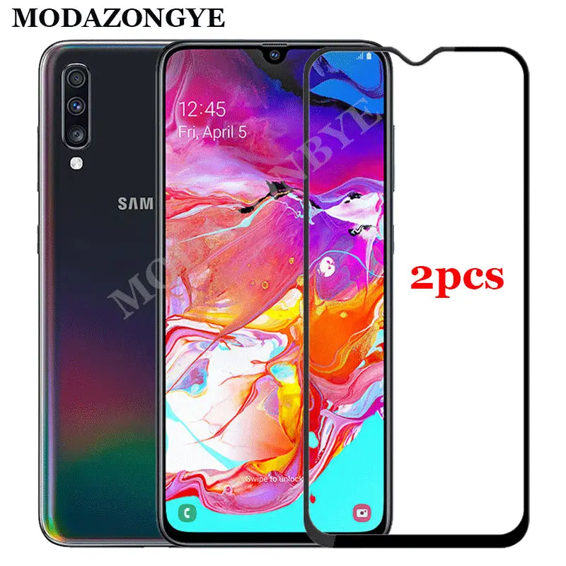 2 шт. закаленное стекло для Samsung Galaxy A70 защита экрана A 70 A705F A30 A40 A50 полное покрытие