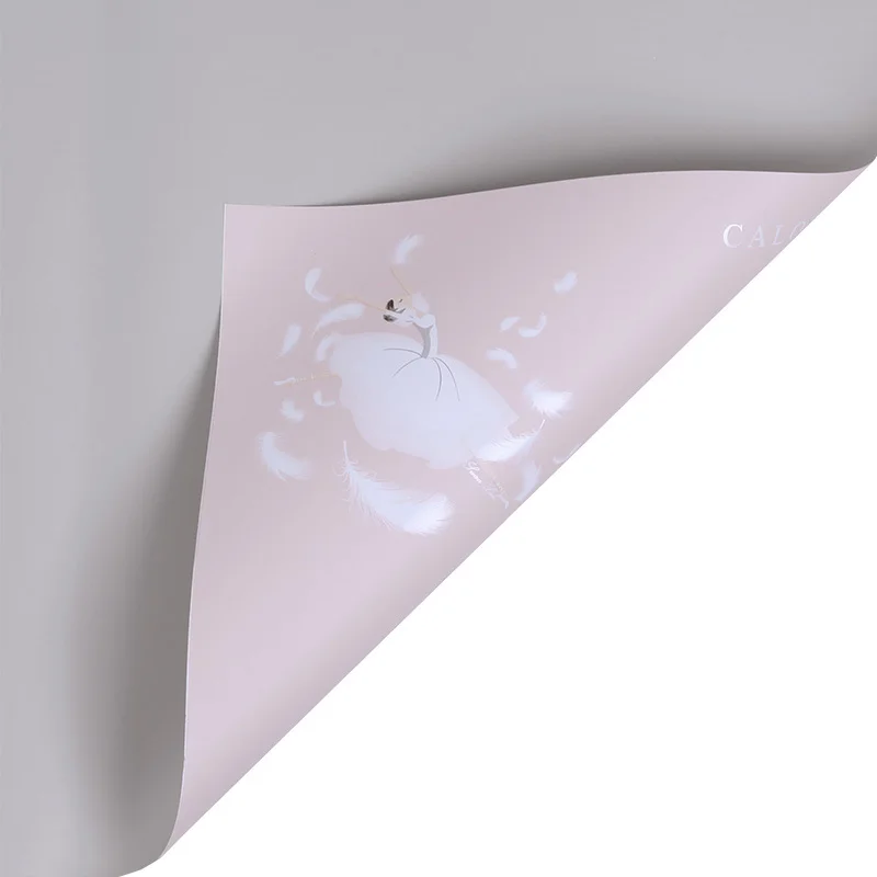 6,5 Шелковый букет обертывание пинг бумага флорист поставки Лебедь озеро серии двойной цвет книга подарок обертывание цветок декор Papier скрапбук - Цвет: Powder  Silver Foil