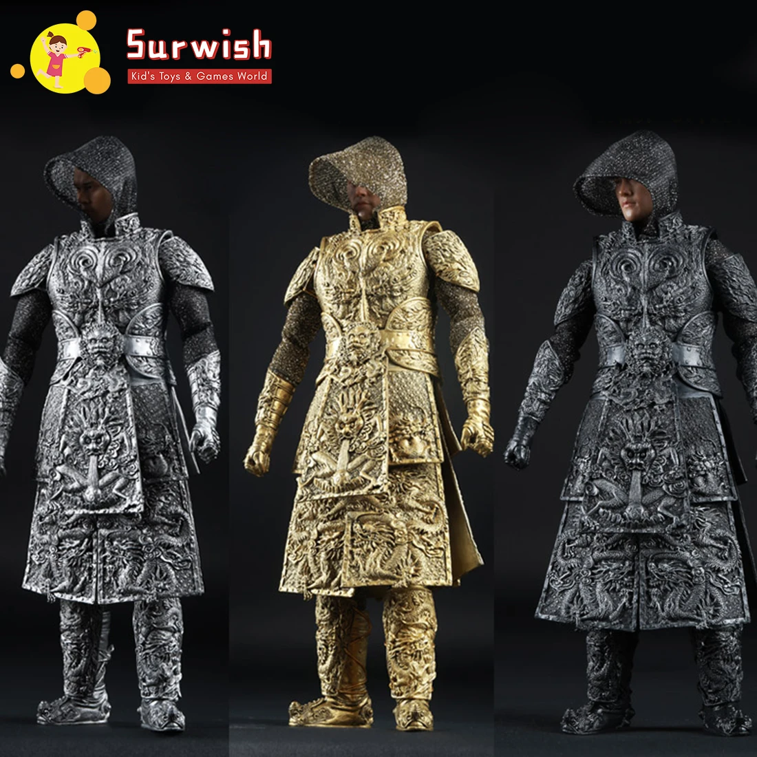 

Surwish 1/6 Ancient Dragon Pattern Armour Barde Clothing 12" Male Soldier Model Cool Armour Action Figure Accessories Gifts