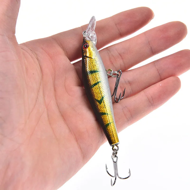 1pc minnow lure 9g//8cm soft bait fish fishing lure shad 3d eye minnow bait KBCxj