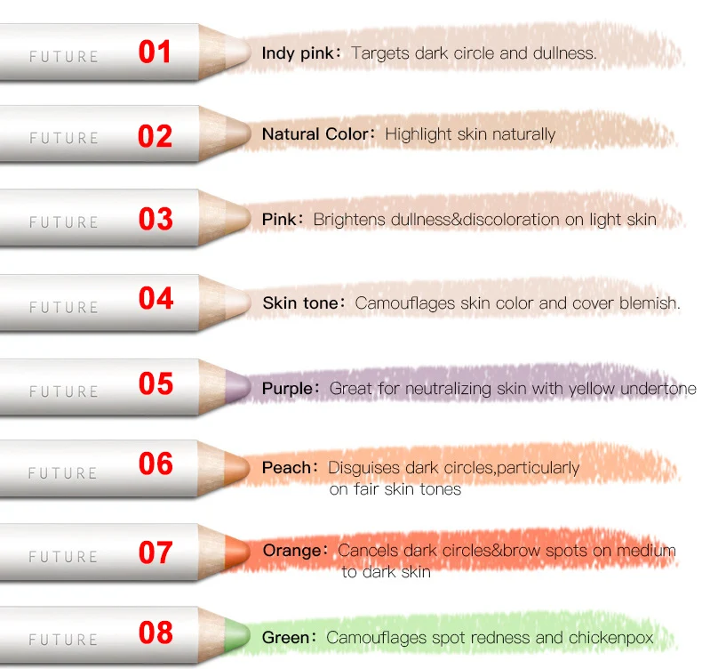 Новейший консилер-карандаш с сильным покрытием, с принтом в виде пятен, темные круги, основа для лица, базовый контур, палочка для макияжа, 8 цветов