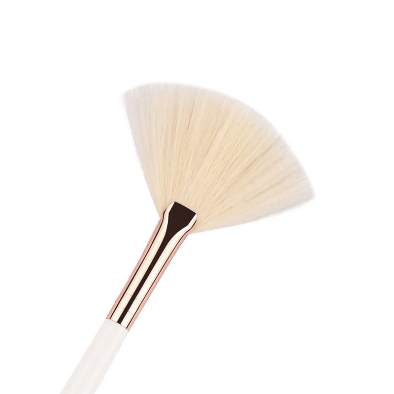 ZOREYA бренд белая ручка веер макияж кисти удобные синтетические волосы розовый Золотой наконечник косметические инструменты для макияжа лица