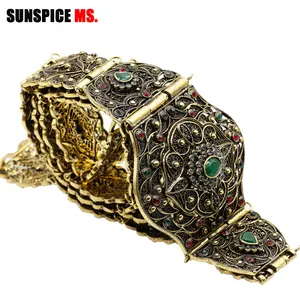Image 3 - SUNSPICE MS Antique Gold Color Metal Waist Belt For Women Caftan Waistband Morocco Wedding Body Jewelry Adjustable Length Chain