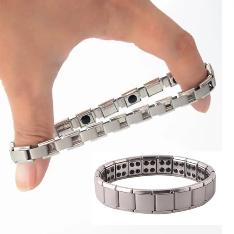 

Men Bracelet Silver Color Stainless Steel Bracelet & Bangle Male Accessory Hip Hop Party Rock Jewelry for Women Unisex