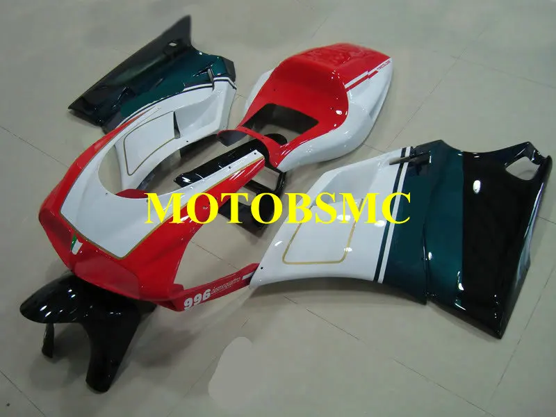 Мотоцикл комплект обтекателей для поездок на мотоцикле DUCATI 748 916 03 04 05 поездок на мотоцикле Ducati 996 998 2003 2004 2005 ABS белый красный голубой Обтекатели+ подарки DB15
