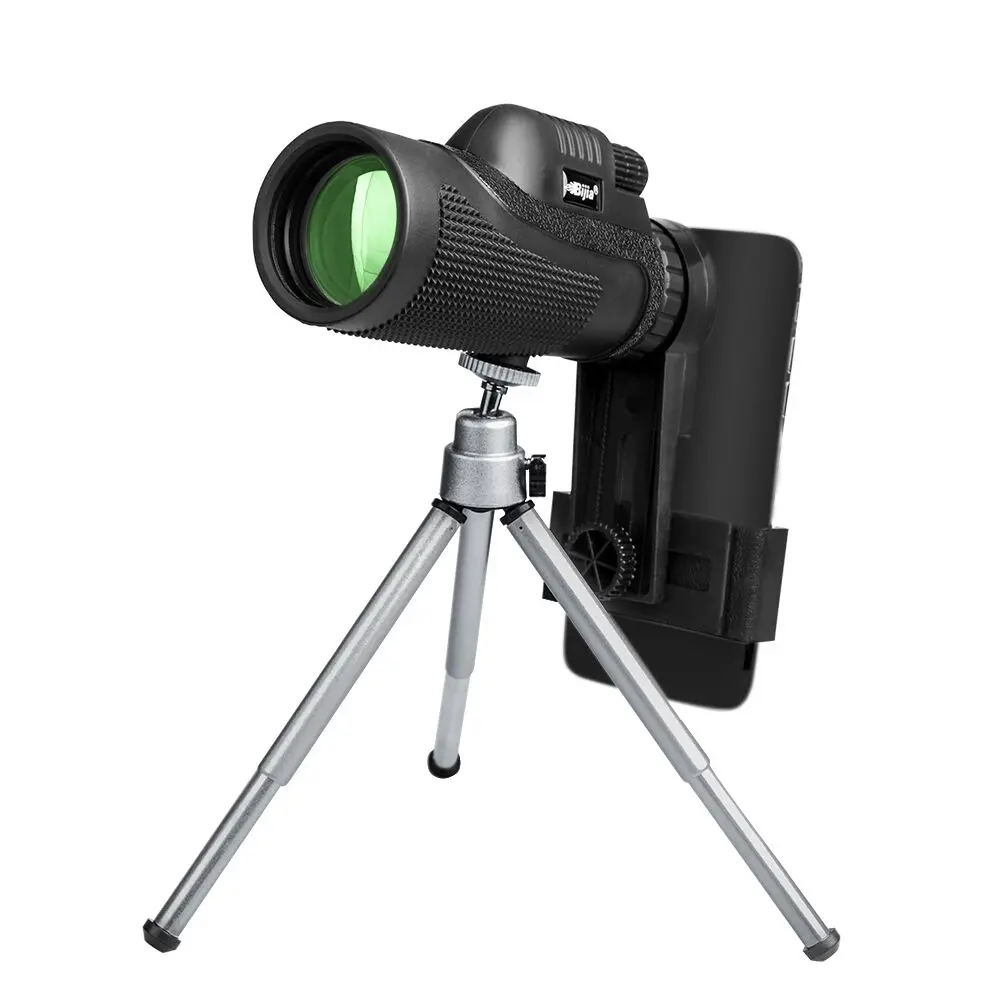 

BIJIA 12x50 BAK4 Monocular Telescope HD Mini Monocular Outdoor Hunting Camping Scopes With Phone Clip Tripod