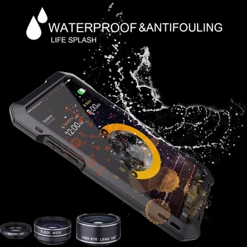 

Newest 3 in 1 Back Fisheye Kits Wide Angle Macro Camera Lens Antiknock Waterproof Diving Protective Case For iPhone X / XS
