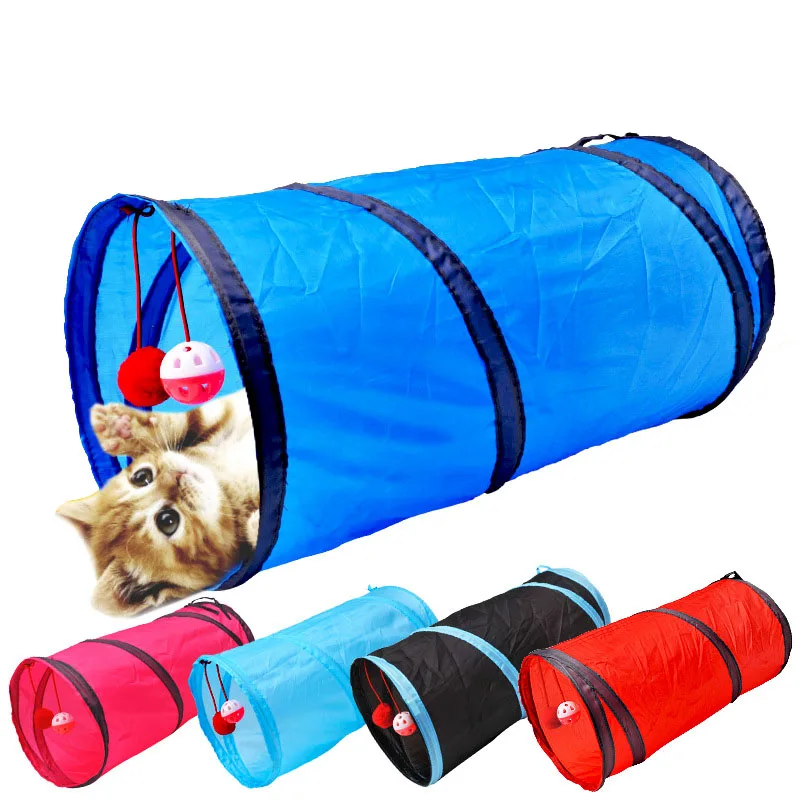 

Collapsible Cat Tunnel Pet Cat Crawl Interactive Play Toy with Crinkle Ball for Hiding Hunting and Resting Confidence 25*50cm