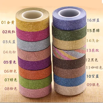 

Glitter Washi Tape Paper Self Adhesive Stick On Sticky Craft Decorative DIY home garden Label Craft Decorative 22 Colors JD25