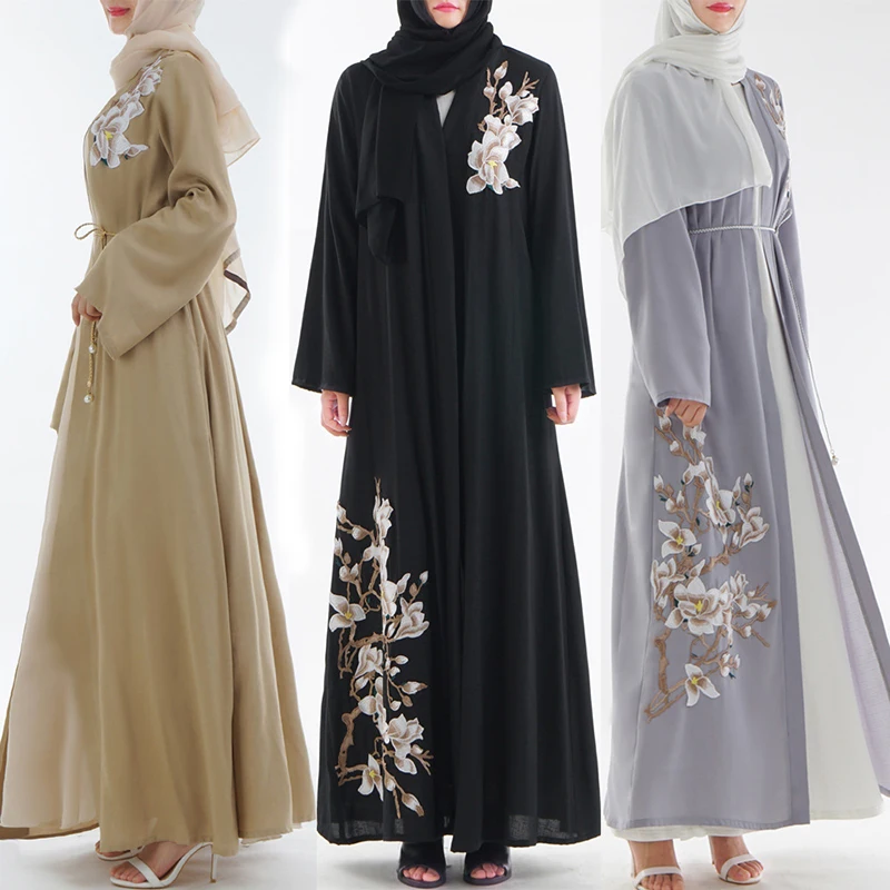 Kaftan Abaya Turkey Dubai Cardigan Robe Hijab Muslim Dress Ramadan Eid Abayas For Women Jilbab