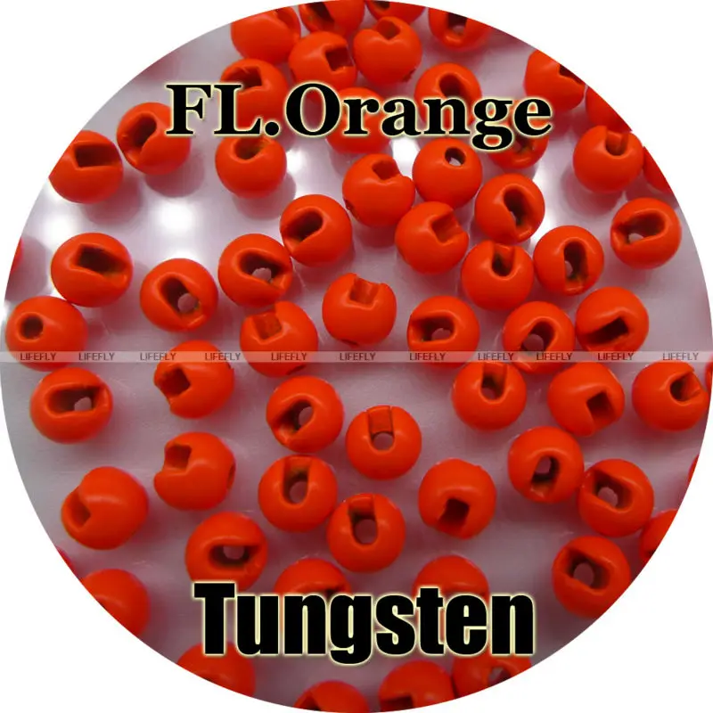 

Fluorescent Orange Color, 100 Tungsten Beads, Slotted, Fly Tying, Fly Fishing