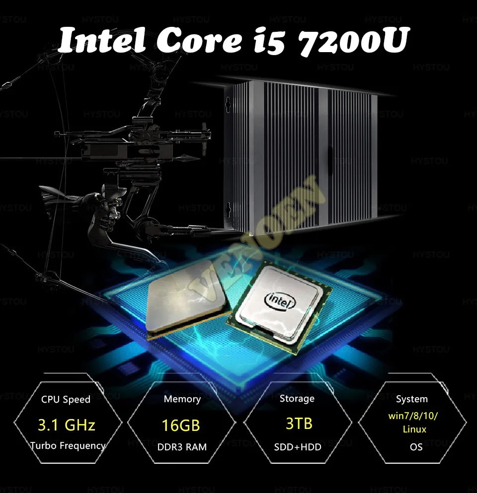 Промышленные безвентиляторный мини-ПК Intel Core i7 5550U HDMI VGA HD 4 K Micro компьютер 2* RS232 COM Intel Core i3 7100U i5 киоск прочный ПК 5250U