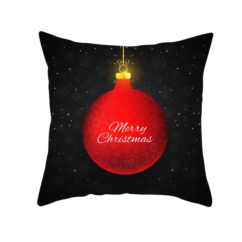 mling 1pcs 45x45cm Santa Claus Christmas Tree Pillowcase Peach Skin Pillowcase Waist Pillow Polyester Throw Pillow Case Cover - Color: H12