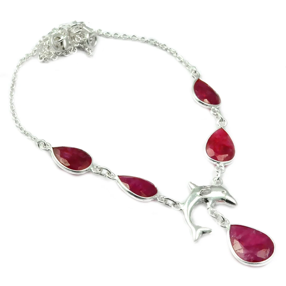 

Nature Ruby Necklace 925 Sterling Silver, 44.5 cm, MHBNE0094