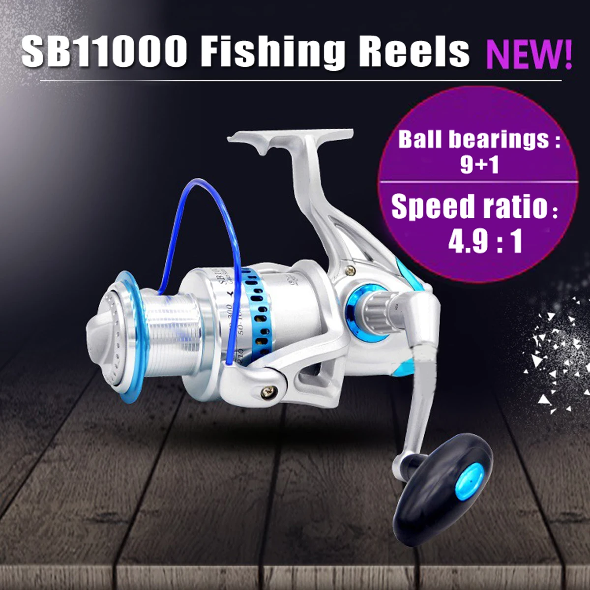 

SB11000 4.5:1 High Speed Saltwater Spinning Fishing Reel Metal Large Sea Fishing Reels