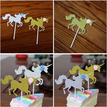 

50sets Cupcake Cake Topper Birthday Theme Cake Flags Kids Birthday Party Baking Decorations Bautizo Eenhoorn Verjaardag