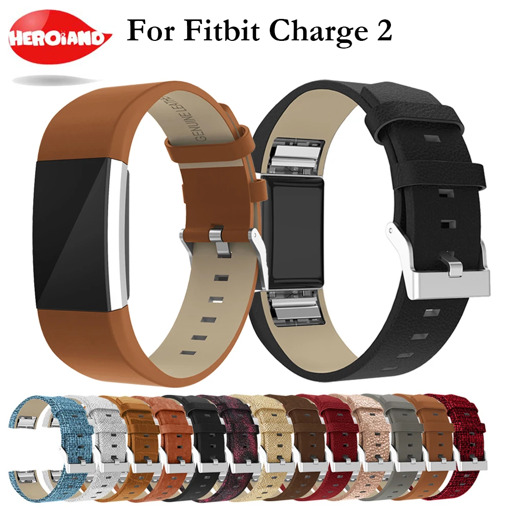 Сменный кожаный ремешок для Fitbit Charge 2 сменный смарт-часов из нержавеющей стали