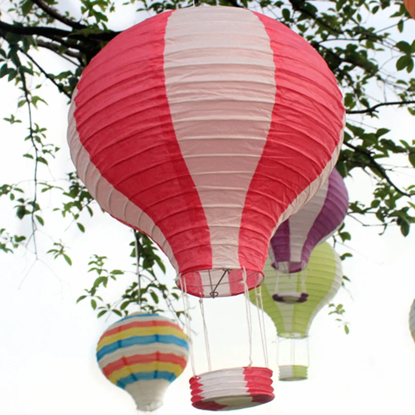 High Quality Paper Lantern Red Hot Air Balloon 5PCS Decorative 16 Inch