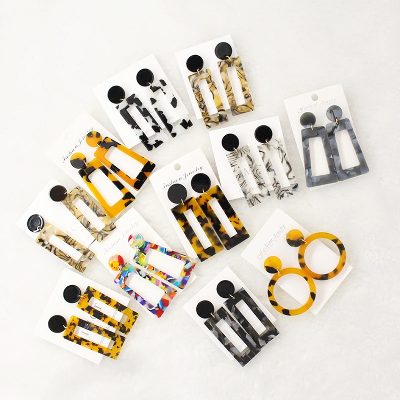 

European and American pop explosive acetic acid plate eyes and ears pendant acrylic Leopard pattern ear nail ear ornaments