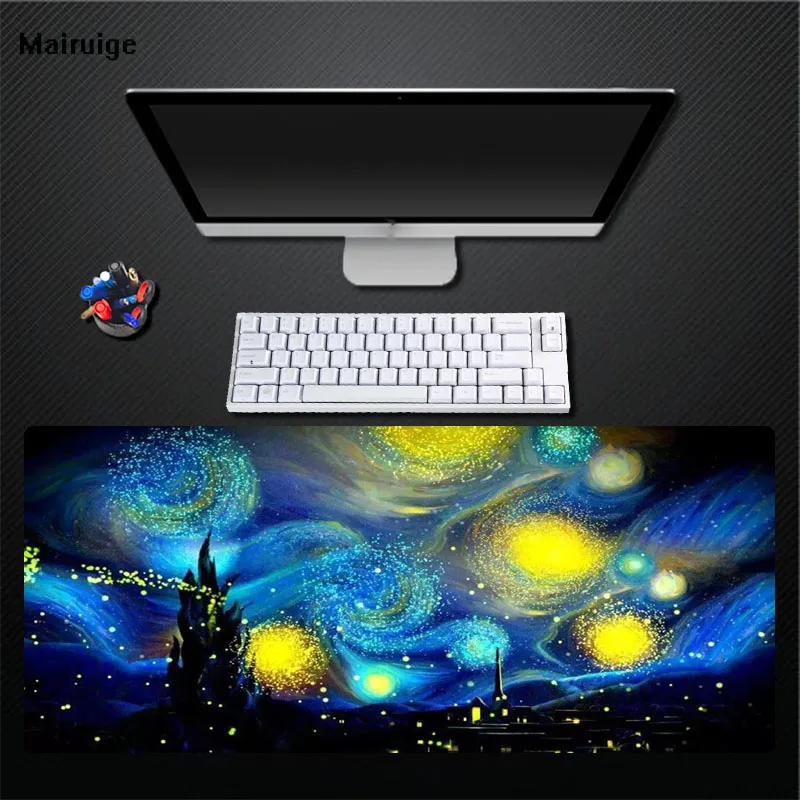 Mairuige Production Starry Night Blue Rubber Non fading Mouse Pad Large