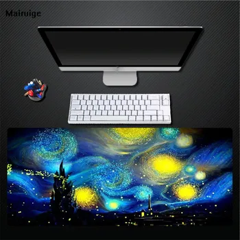 

Mairuige Production Starry Night Blue Rubber Non-fading Mouse Pad Large Rectangular Desktop Non-slip Mouse Pad Game Speed Pad