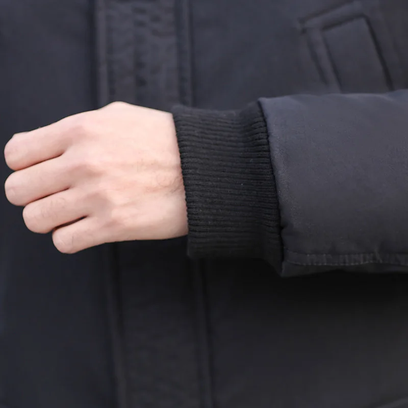 Новое поступление 2017 стильные мужские Длинные парки с перьями модные