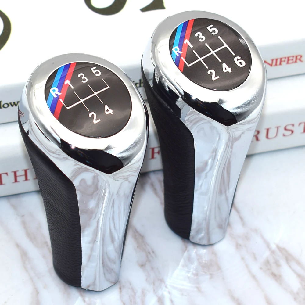 Sports Real Leather Gear Shift Knob 5 6 Speed For BMW 1 3 5 6 Series E30 E32 E34 E36 E38 E39 E46 E53 E60 E63 E83 E84 E87 E90 E91