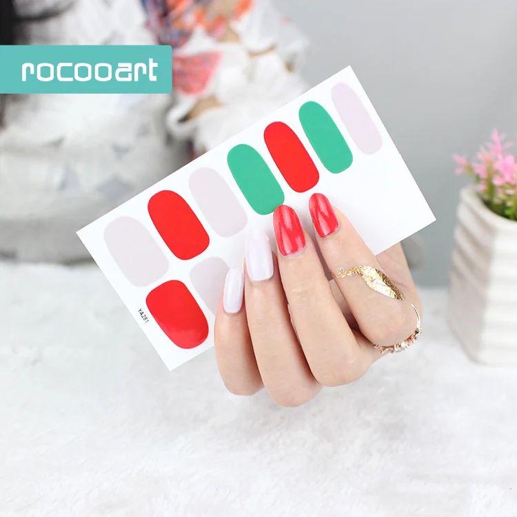 Rocooart Fashional Full Nail Wraps Adhesive Art Sticker 14 Different Patterns Wrap Decals For Women Sexy Lady Manicure Tool | Красота и