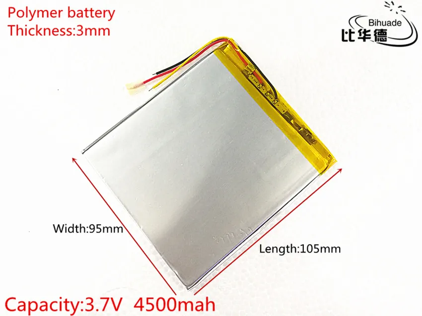 

1pcs 3 line Free shipping Polymer lithium batteries 3.7V 4500mAh 3095105 For 7 inch 9 inch 12-inch Tablet PC