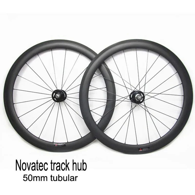 Carbon Wheels Fixed Gear Track Wheels 23mm Width 50mm Tubular  Single Speed Carbon Road Bike Track Wheels
