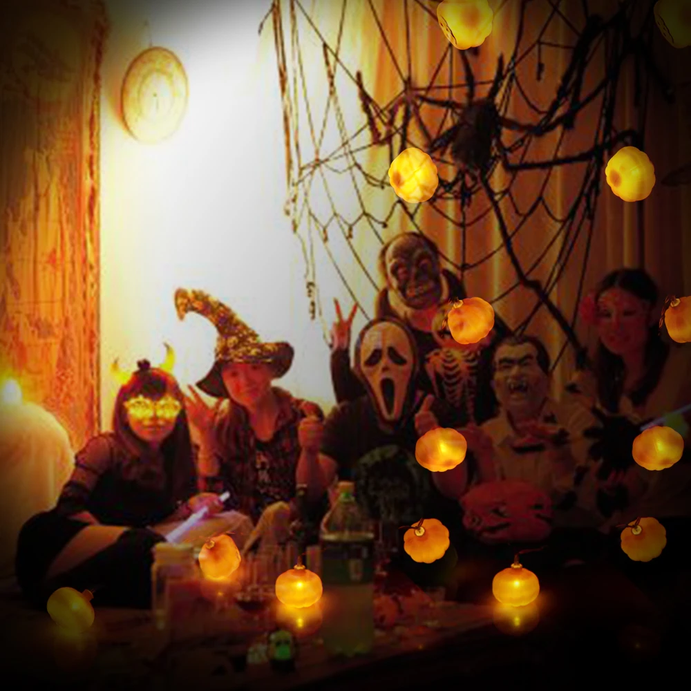 Home Decor Decor Pumpkin Colored String Lights 16 Leds 3 5m
