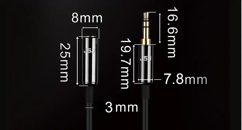 Jsj audio cable extension cable car aux 3 5mm lengthen line mobile phone headphones