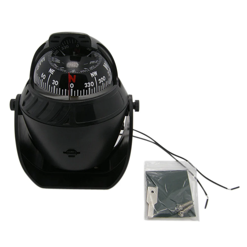 Portable Camping Hiking Outdoor Sports LED Light Electronic Vehicle Car Navigation Sea Pivoting Marine Boat Ship Compass