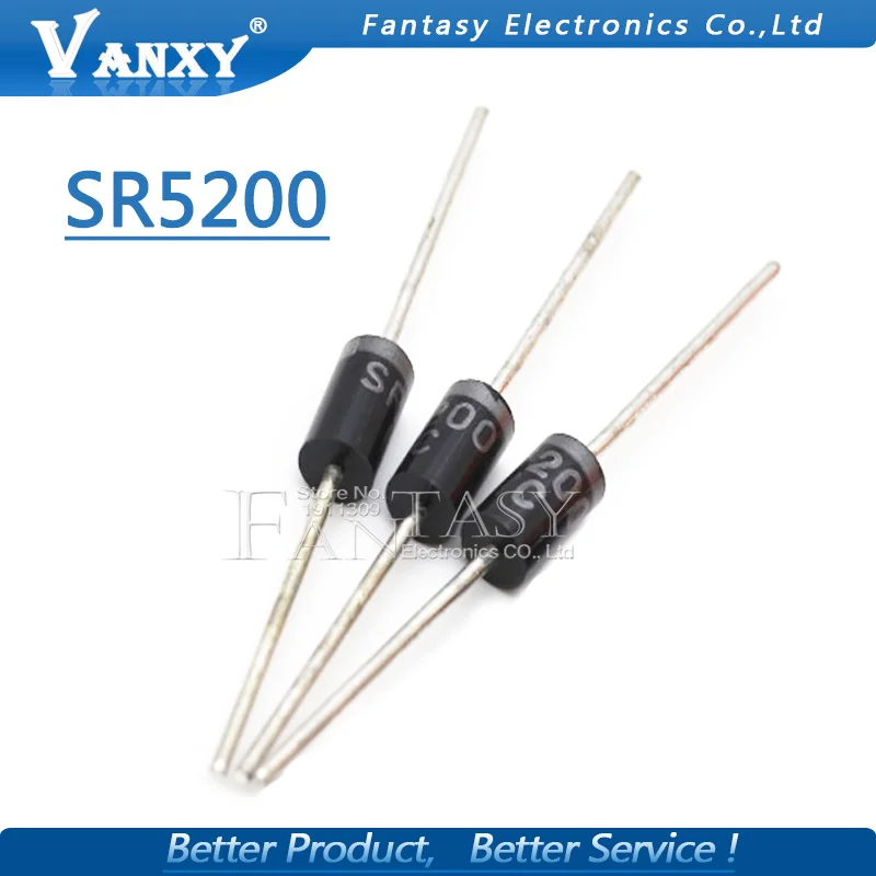 

10PCS SR5200 Schottky Barrier Rectifier Diode 5A 200V DO-201AD DO-27