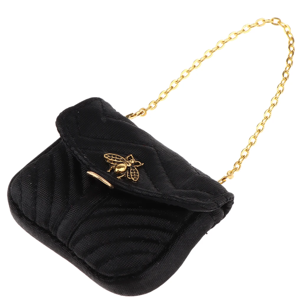 

MagiDeal Adorable Miniature Bag Handbag Purse for Blythe 1/6 BJD Dolls Black