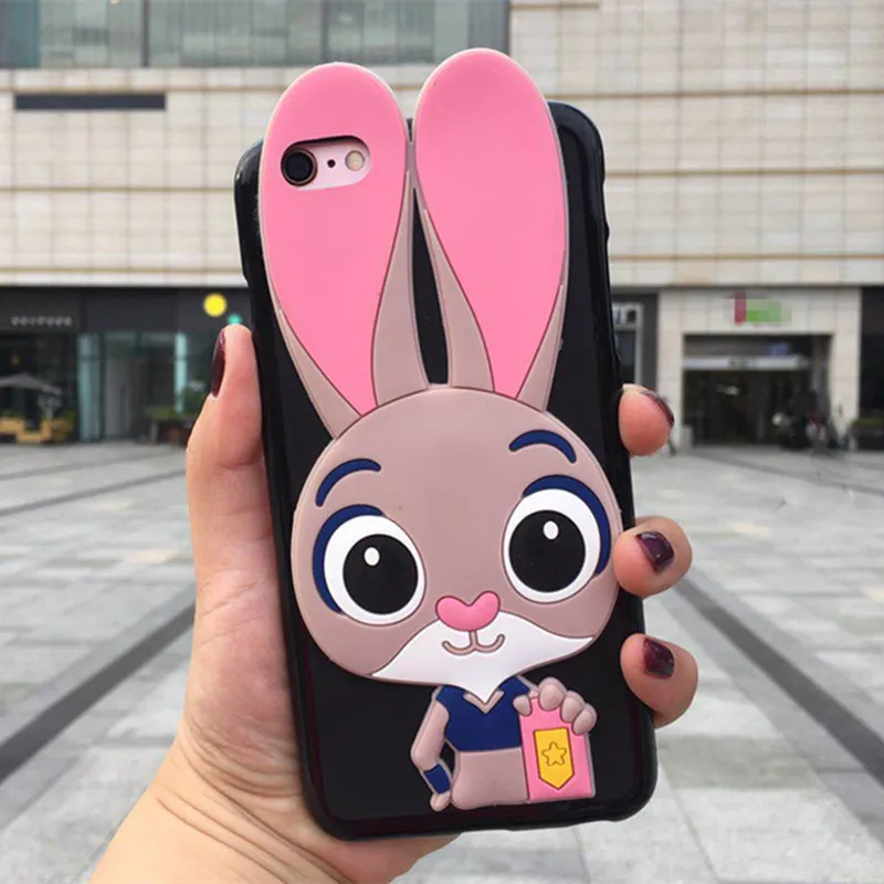 3D чехол для телефона с милым кроликом для Huawei Honor 4C 6C 6A Pro 5C 5X 4A 4X4 G620S 6X6 Plus, мягкий силиконовый чехол с мультяшным рисунком - Цвет: Rabbit Black