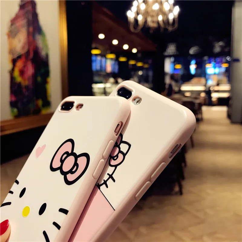 360 Полное покрытие розовый чехол для IPhone 8 Plus 6 6S 7 7Plus с Hello Kitty телефона Защитная
