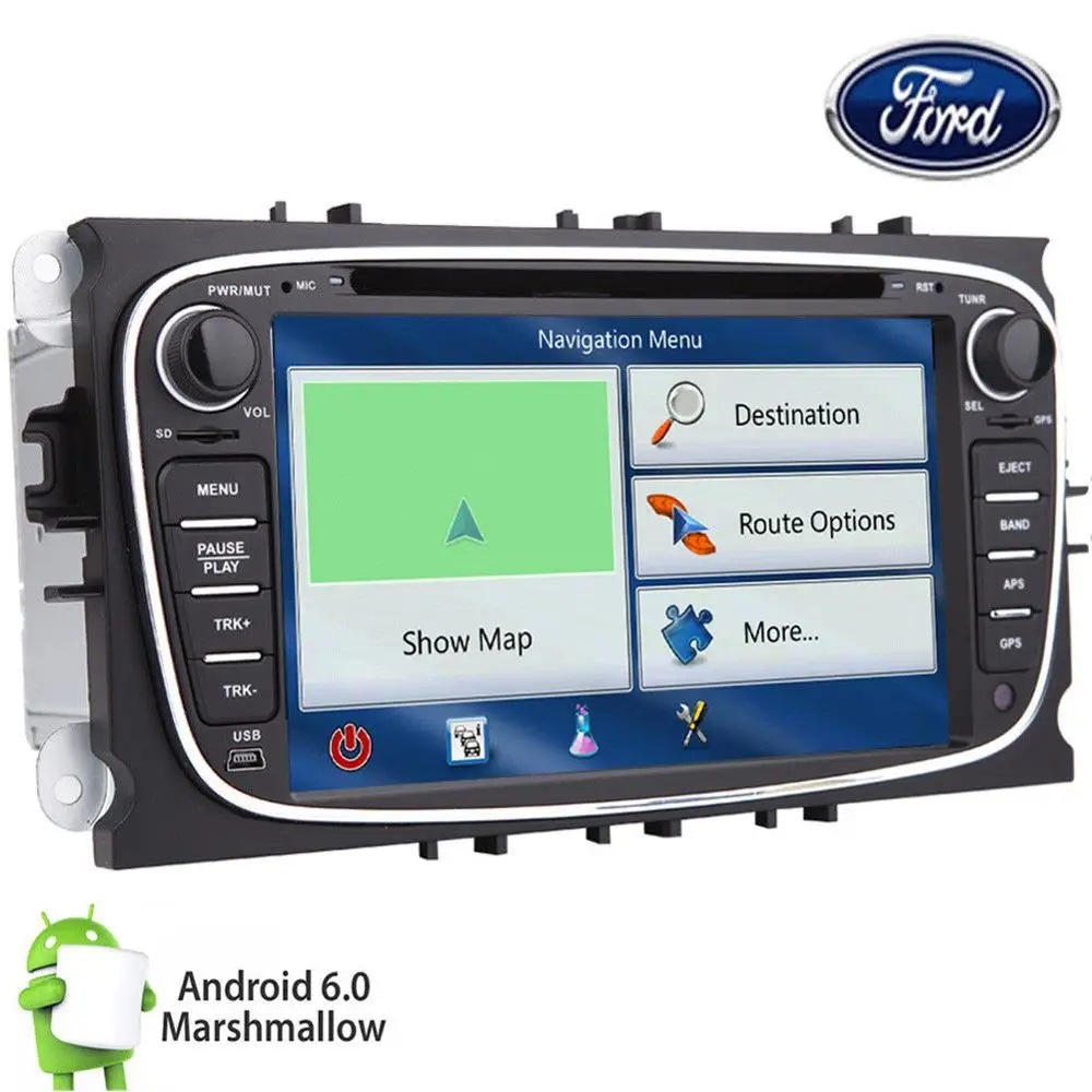 Flash Deal Android 6.0 Car DVD Player in dash car styling Doubel din GPS Nav radio DVR stickers Stereo+CANBUS For Ford Focus Mondeo S-max 2