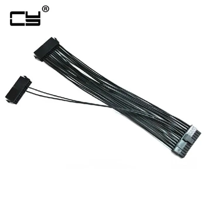 24Pin ( 20pin + 4pin ) Dual PSU Power Supply Motherboard Adapter Cable 30cm for BTC RIG Mining wire 18AWG 30cm