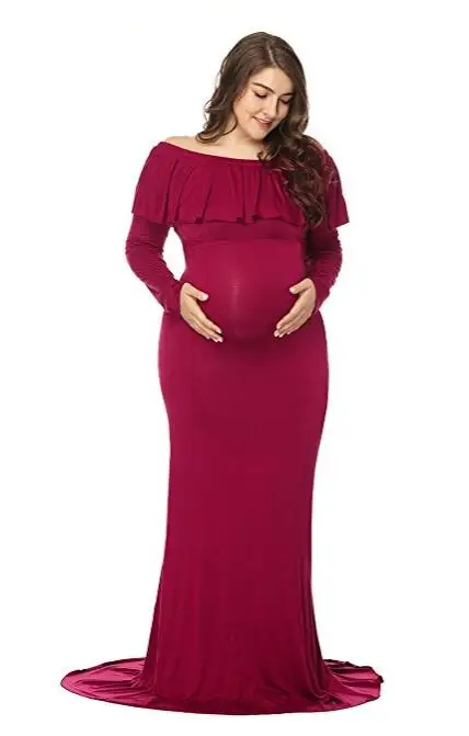 SMDPPWDBB платья для беременных фотографии реквизит с длинным рукавом Founces женские платья размера плюс длинный хвост