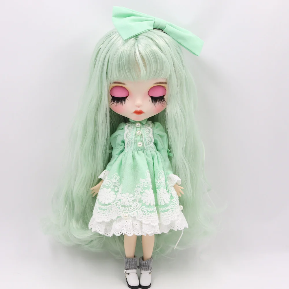 Кукла Blyth ICY DBS для серии № BL4278 мятно зеленые волосы Цвет Резные губы матовое лицо