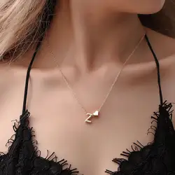 Модные изящный и утонченный A-Z сердце цепочка с именным инициалом письмо цепочки и ожерелья имя украшения для женщин интимные аксессуары