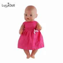 LUCKDOLL модное летнее новое платье подходит 18 дюймов Американский 43 см Детские аксессуары для кукол, игрушки для девочек, поколение, подарок на день рождения