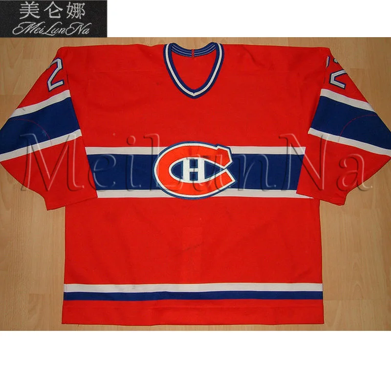 

MeiLunNa Customize Sherbrooke Fredericton Canadiens Jerseys 22 Hersh 7 Luc Gauthier Home Road Sewn On Any Name NO. Size A