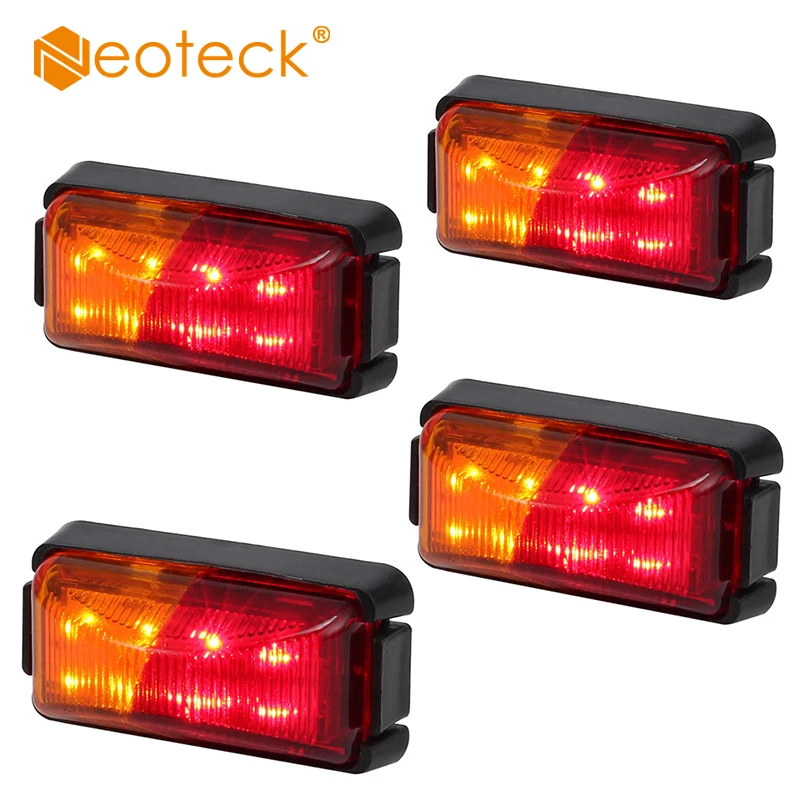 Neoteck 4 шт./компл. 8 светодиодов 12 В 24 в боковой маркер Красный янтарсветодиодный ОД