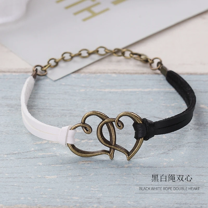 

Fashion love Rope bracelet Hand-woven 2 Color Korean Velvet bracelet Fashion Wrap Leather Jewelry