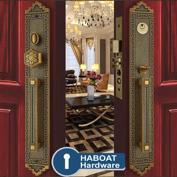 

HA1012 Brass Antique Door Handle Lock for Home Gate Bathroom Accessories Bedroom Fitting Room Office Home Hardware DIY h