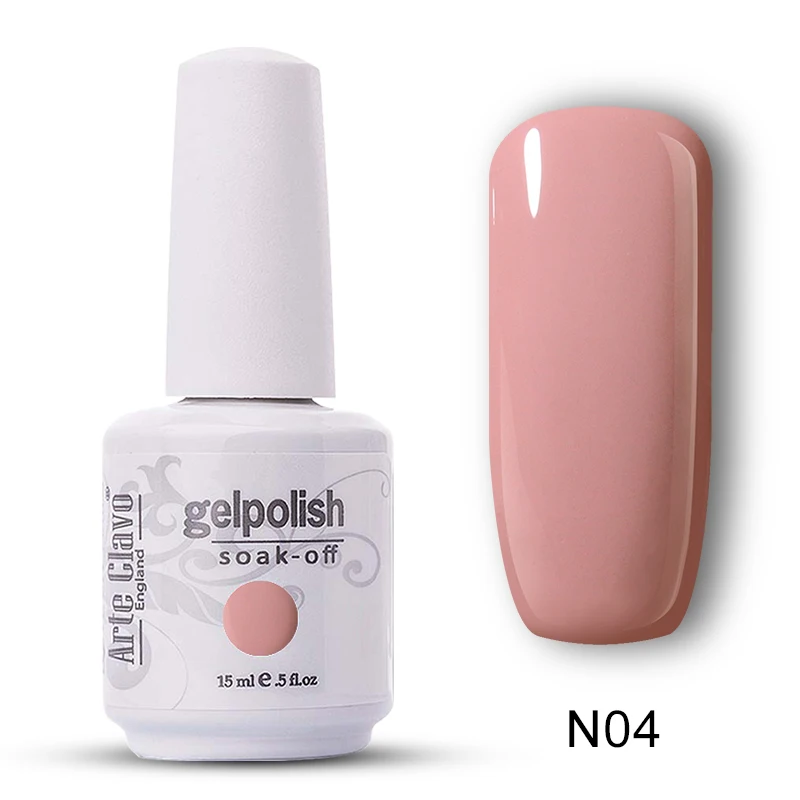 

Arte Clavo Nude Gel Nail Polish UV Pink Nude Color Coat Need Top Coat Nail Art Design 15ml UV Gel Polish
