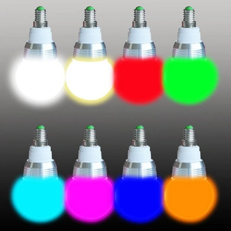 

Fashion E27 E14 RGB LED Lamp LED RGB Bulb Spot Light 110V 220V Remote Control 16 Color Change Lampada LED Luz
